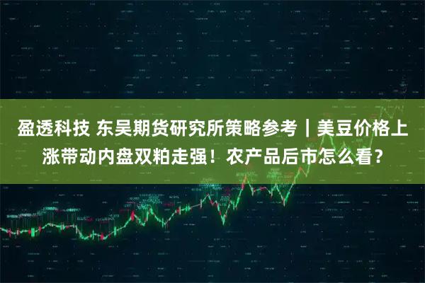 盈透科技 东吴期货研究所策略参考｜美豆价格上涨带动内盘双粕走强！农产品后市怎么看？
