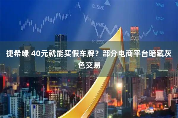 捷希缘 40元就能买假车牌？部分电商平台暗藏灰色交易