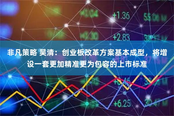 非凡策略 吴清：创业板改革方案基本成型，将增设一套更加精准更为包容的上市标准