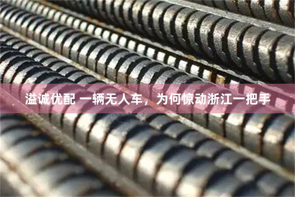 溢诚优配 一辆无人车,为何惊动浙江一把手