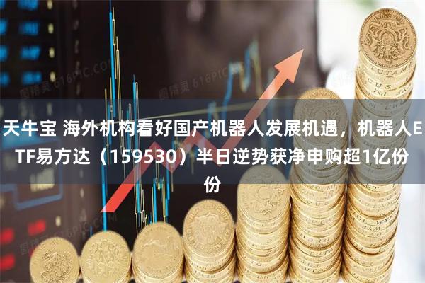 天牛宝 海外机构看好国产机器人发展机遇，机器人ETF易方达（159530）半日逆势获净申购超1亿份