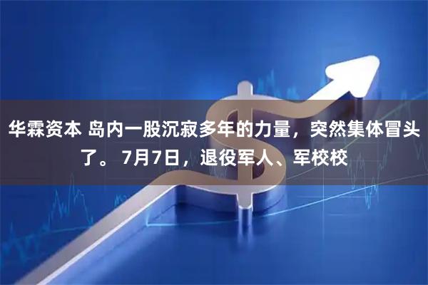 华霖资本 岛内一股沉寂多年的力量,突然集体冒头了。 7月7日,退役军人、军校校